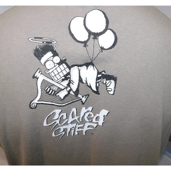 VTG 1996 CHANGES Scared Stiff Mens L Ski Death Skiing T Shirt Funny Graphic - Picture 10 of 12